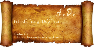 Almássy Dóra névjegykártya